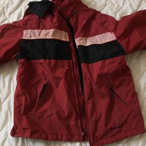 Black White and Red Warm Soft Windbreaker Coat.